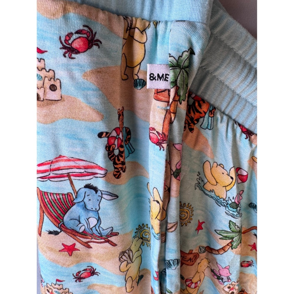 &Me Bamboo Baby Co Winnie the Pooh Beach Pajama Shorts Blue 3XL - Picture 4 of 5
